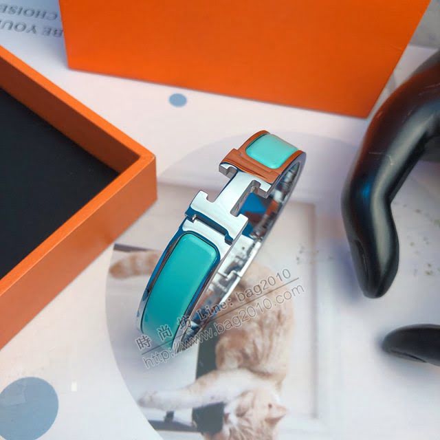 Hermes首飾品 愛馬仕對版CLIC琺瑯彩H手鐲 Hermes情侶款高版本手鐲手環  zgh1584